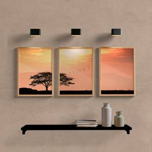 Kit Quadros Decorativos Árvore Sunset - quadro decorativo em ambiente decorado
