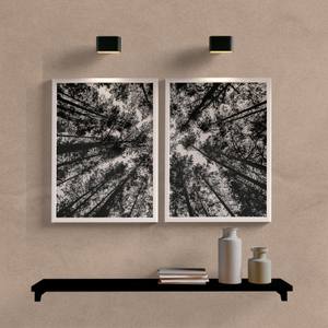 Kit Quadros Decorativos Arvores Preto e Branco - detalhe da moldura e acabamento
