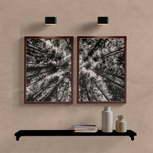 Kit Quadros Decorativos Arvores Preto e Branco - vista aproximada da impressão