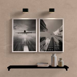 Kit Quadros Decorativos Avião - detalhe da moldura e acabamento
