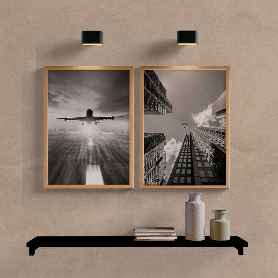 Kit Quadros Decorativos Avião - vista aproximada da impressão