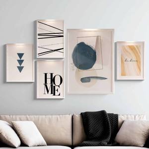 Kit Quadros Decorativos Be Free Azul - detalhe da moldura e acabamento