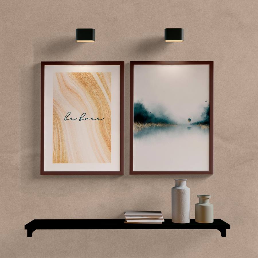Kit Quadros Decorativos Be Free Dourado e Verde - imagem 5
