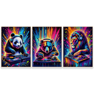 Kit Quadros Decorativos Beats da Selva - vista aproximada da impressão
