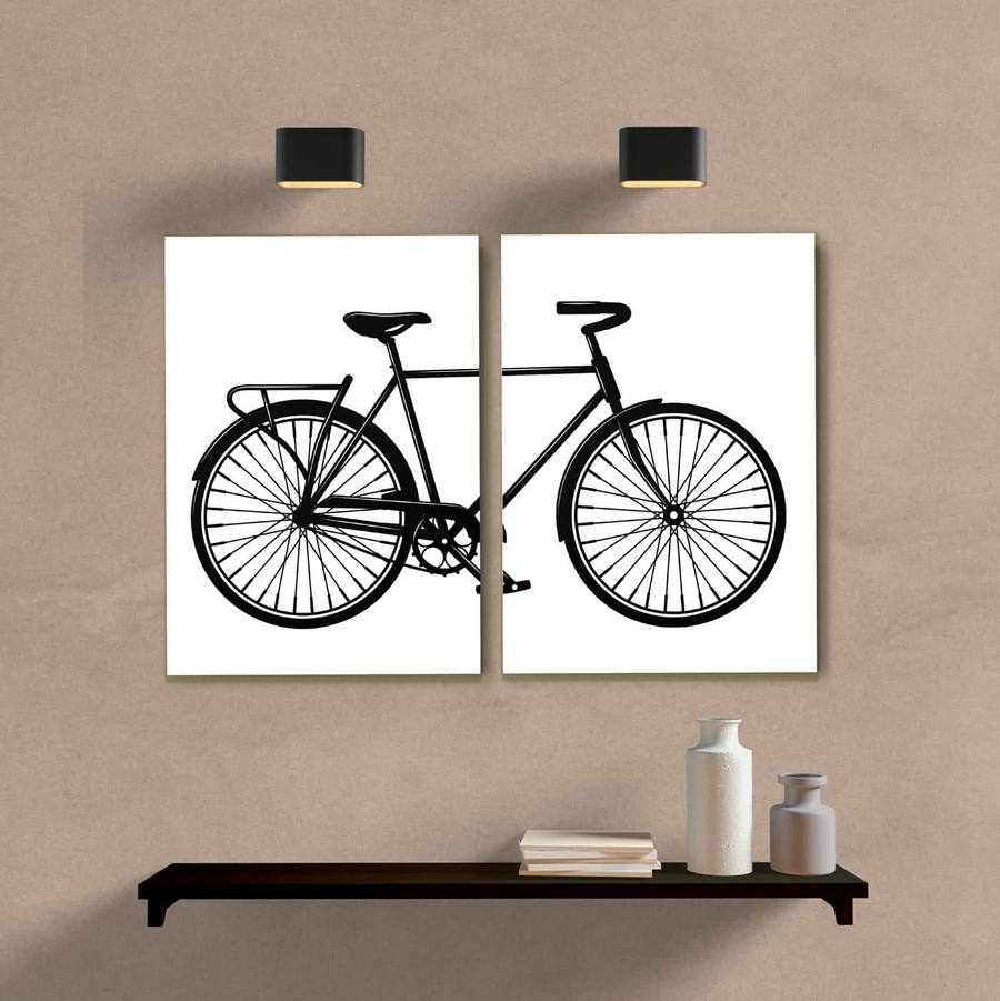 Kit Quadros Decorativos Bicicleta - quadro decorativo em ambiente decorado