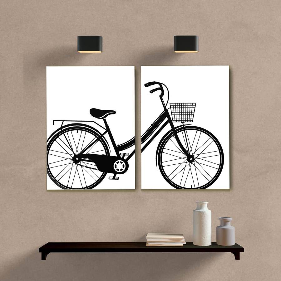 Kit Quadros Decorativos Bicicleta - quadro decorativo em ambiente decorado