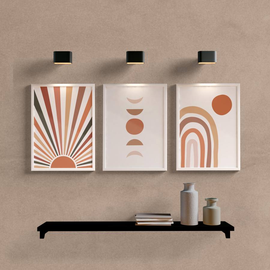 Kit Quadros Decorativos Boho - detalhe da moldura e acabamento
