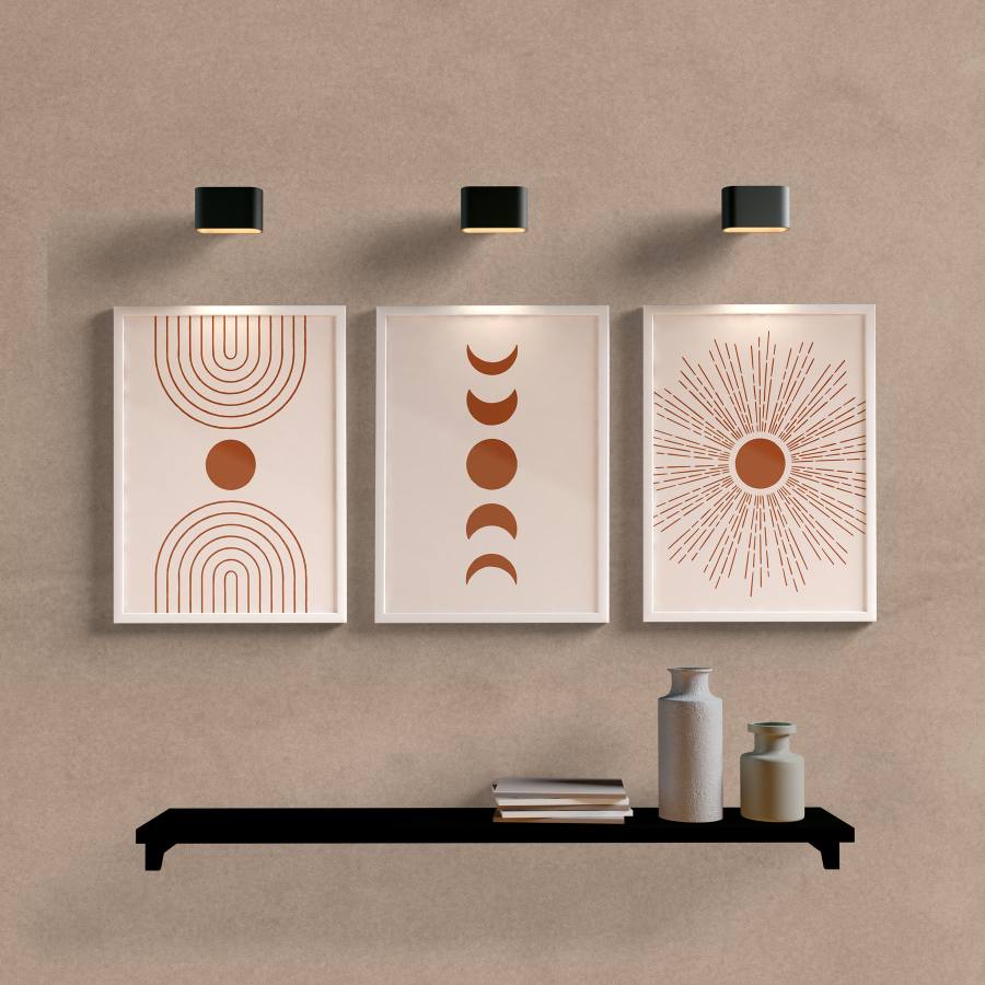Kit Quadros Decorativos Boho II - detalhe da moldura e acabamento