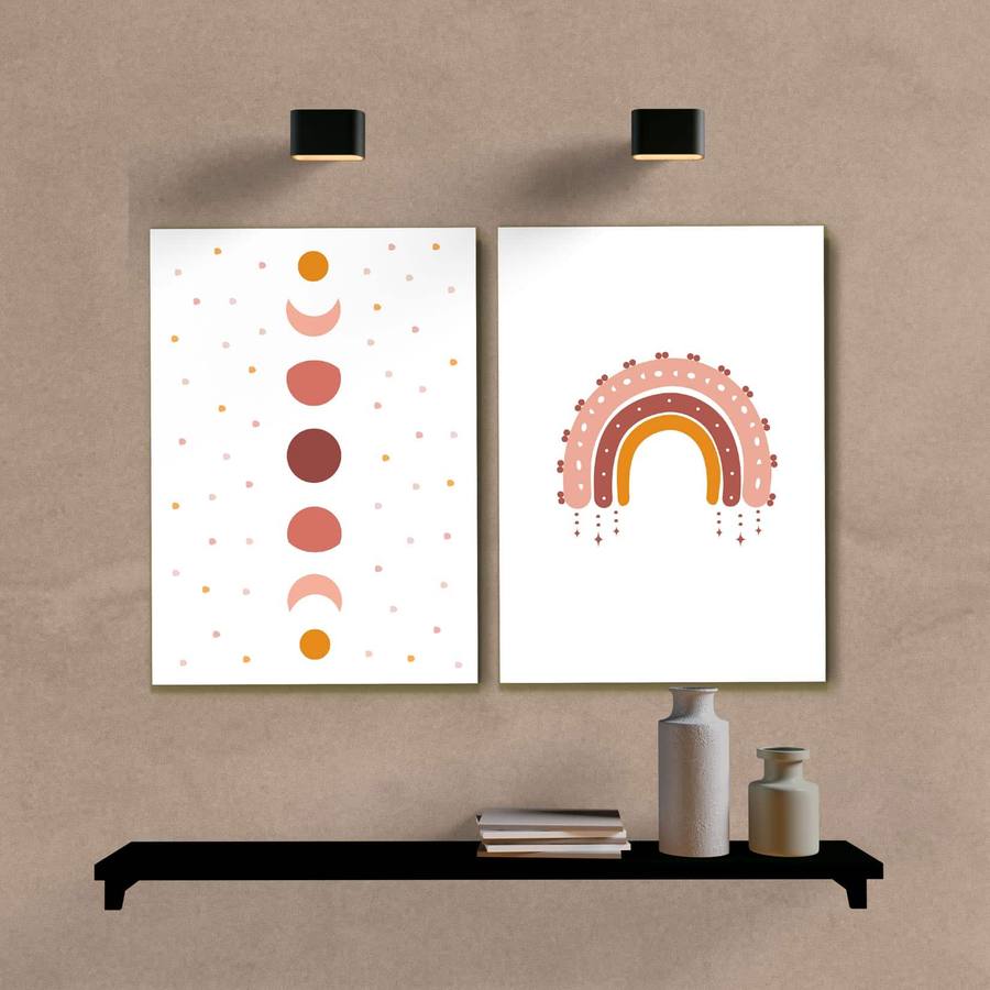 Kit Quadros Decorativos Boho Lua - imagem 6