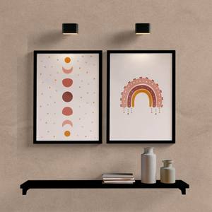 Kit Quadros Decorativos Boho Lua - quadro decorativo em ambiente decorado