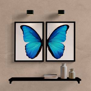 Kit Quadros Decorativos Borboleta Azul | Wallze