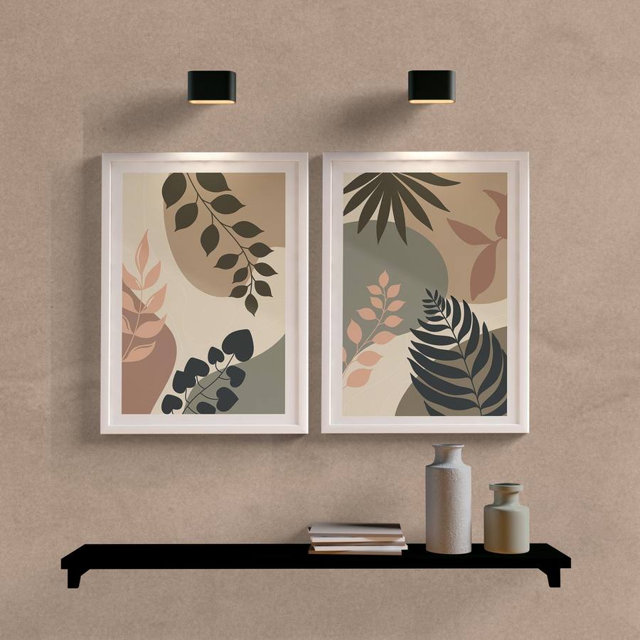 Kit Quadros Decorativos Botanic Nude - detalhe da moldura e acabamento