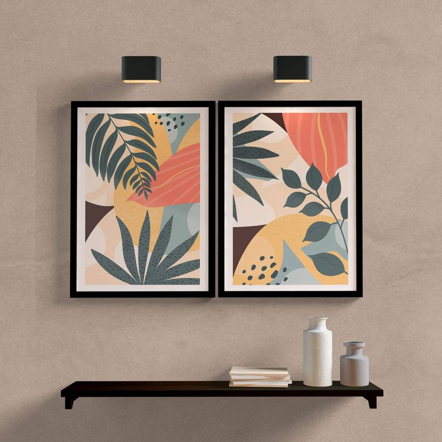Kit Quadros Decorativos Botanic - detalhe da moldura e acabamento