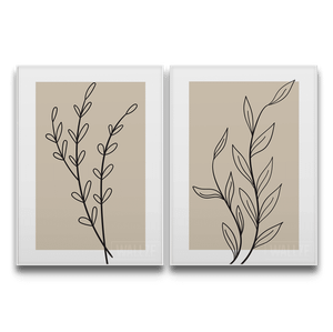 Kit Quadros Decorativos Botanical Line Art - detalhe da moldura e acabamento
