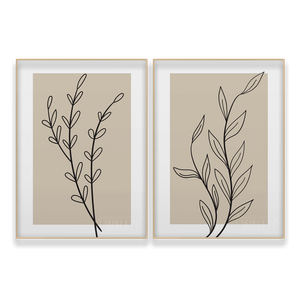 Kit Quadros Decorativos Botanical Line Art - quadro decorativo em ambiente decorado