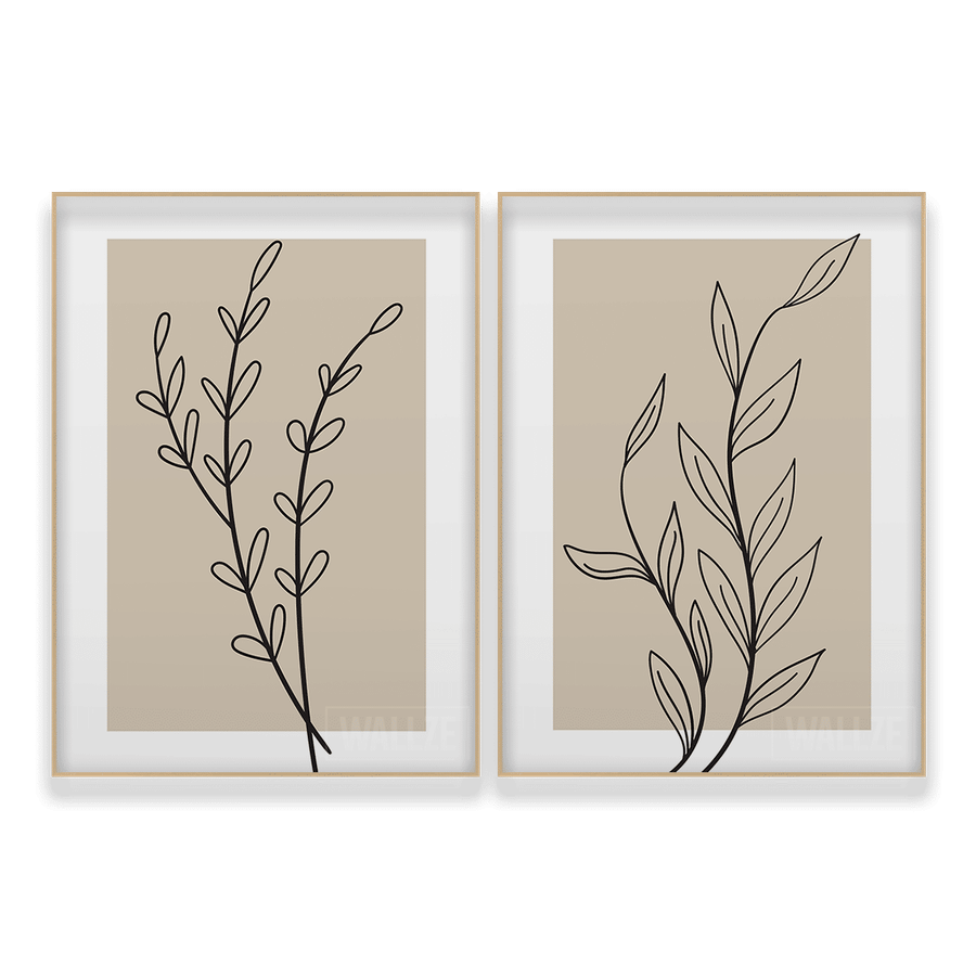 Kit Quadros Decorativos Botanical Line Art - quadro decorativo em ambiente decorado