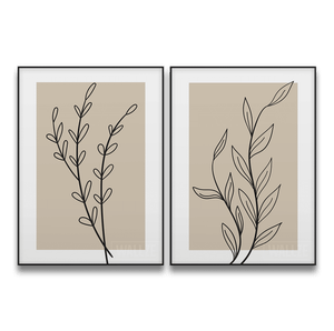 Kit Quadros Decorativos Botanical Line Art - vista aproximada da impressão