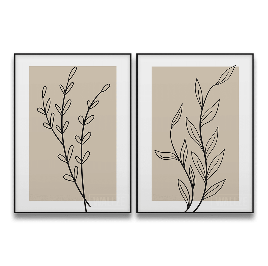 Kit Quadros Decorativos Botanical Line Art - vista aproximada da impressão