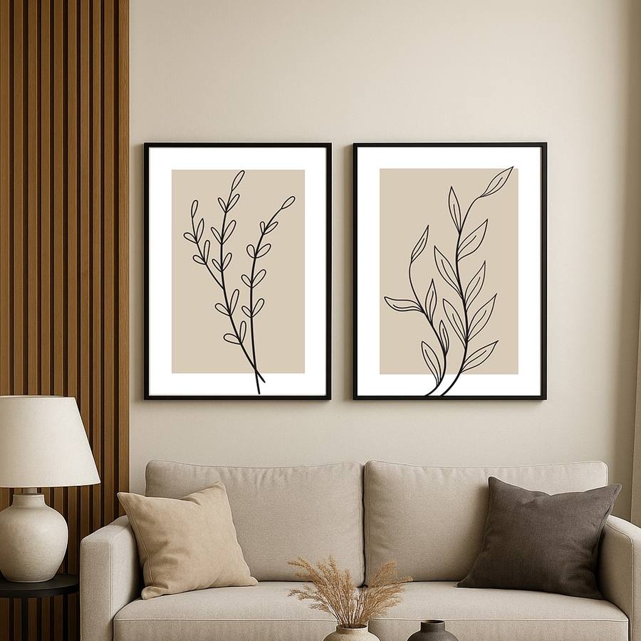 Ambiente Kit Quadros Decorativos Minimalista Botanic