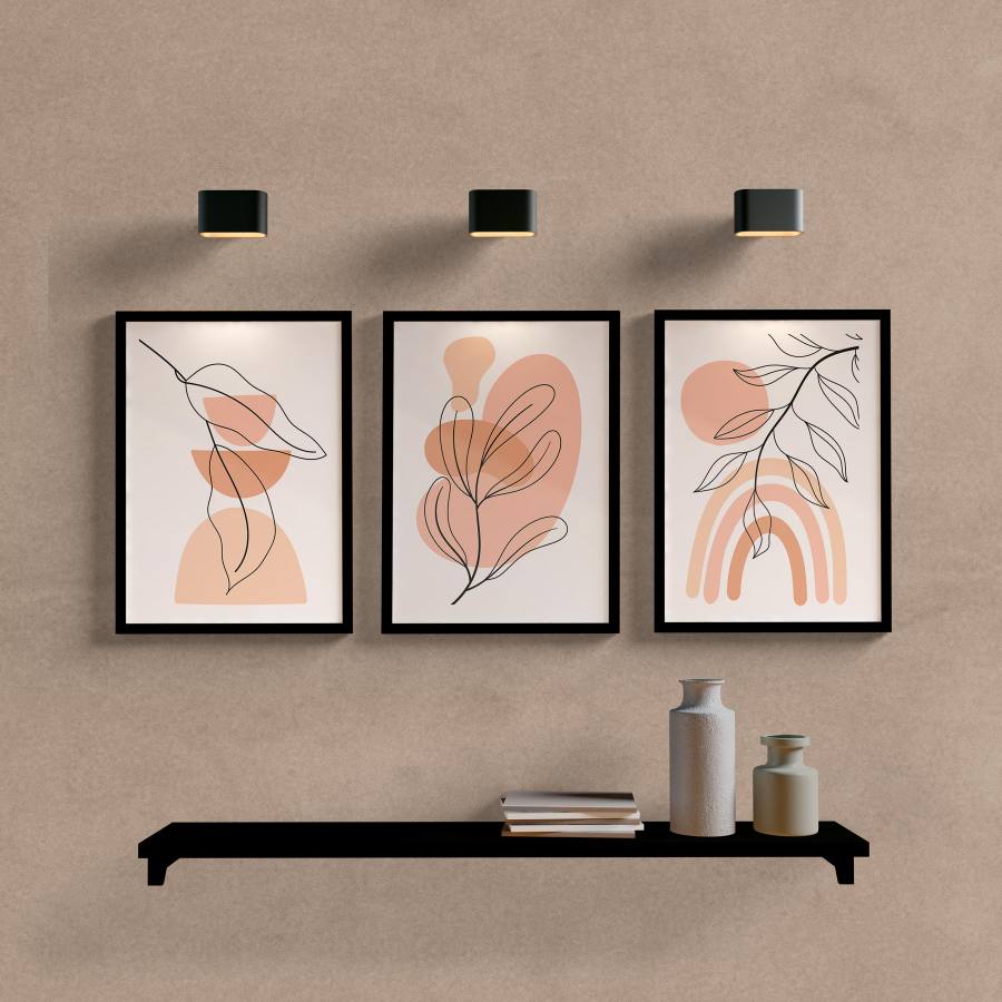 Kit Quadros Decorativos Botanical Minimal - quadro decorativo em ambiente decorado