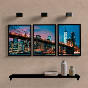 Kit Quadros Decorativos Brooklyn Bridge - detalhe da moldura e acabamento