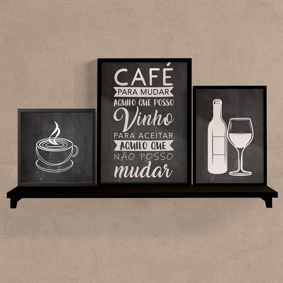KIT QUADROS CAFÉ E VINHO