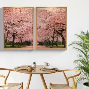 Kit Quadros Decorativos Caminho Rosa | Wallze