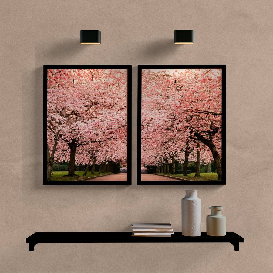 Kit Quadros Decorativos Caminho Rosa
