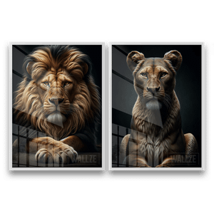 Kit Quadros Decorativos Casal de Leões - imagem 6