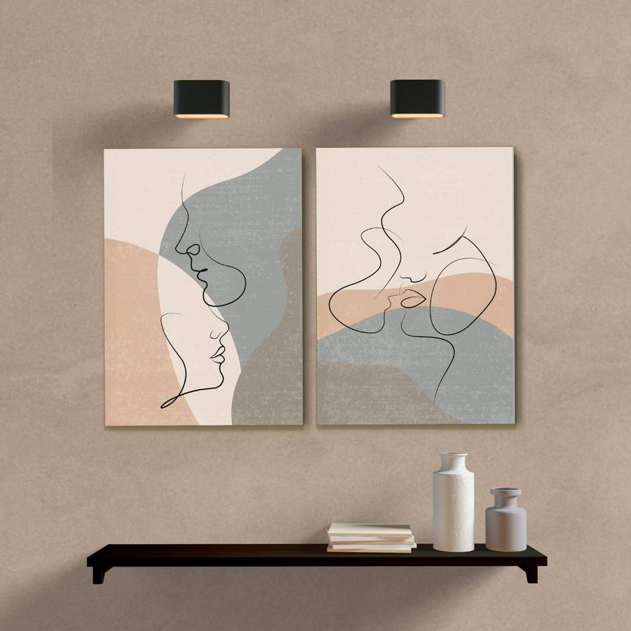 Kit Quadros Decorativos Casal - quadro decorativo em ambiente decorado