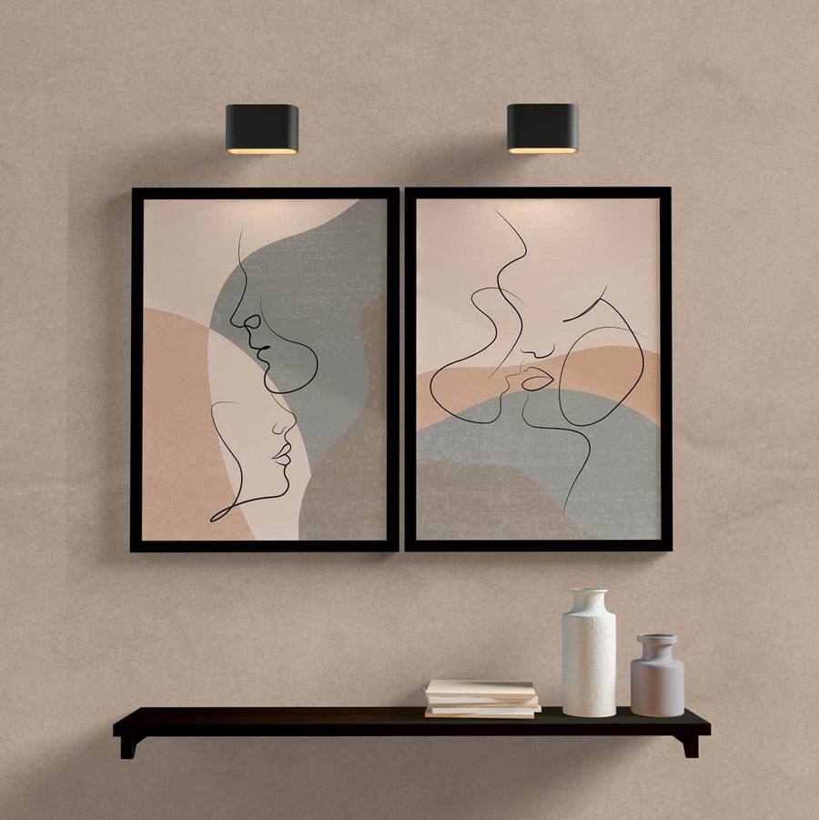 Kit Quadros Decorativos Casal - detalhe da moldura e acabamento