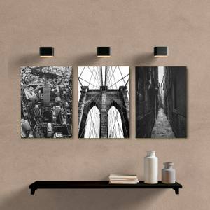 Kit Quadros Decorativos Cidades Preto e Branco - quadro decorativo em ambiente decorado