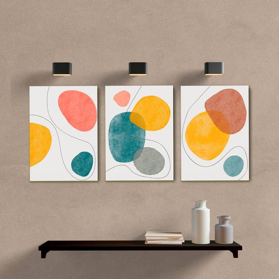 Kit Quadros Decorativos Círculos - quadro decorativo em ambiente decorado