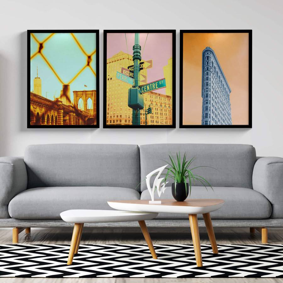 kit quadros paisagens coloridas
