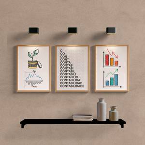 Kit Quadros Decorativos Contabilidade - vista aproximada da impressão