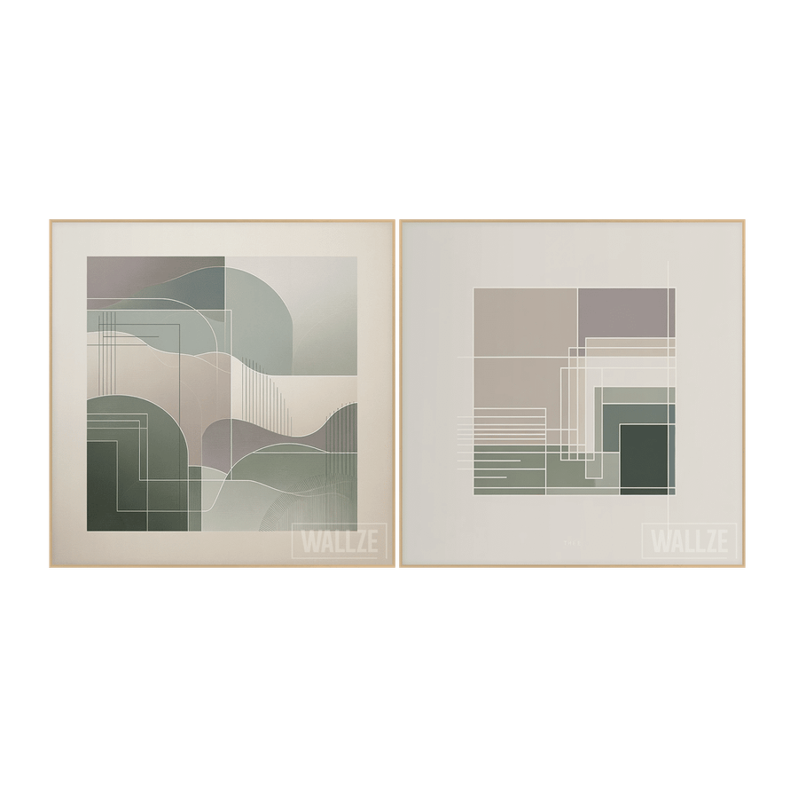 Kit Quadros Decorativos Contornos Sutis - vista aproximada da impressão