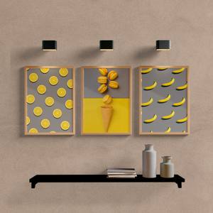 Kit Quadros Decorativos Cozinha Limão Siciliano - quadro decorativo em ambiente decorado