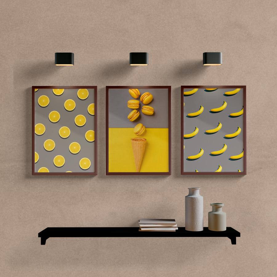Kit Quadros Decorativos Cozinha Limão Siciliano - vista aproximada da impressão