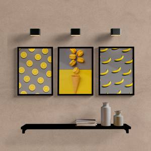 Kit Quadros Decorativos Cozinha Limão Siciliano - detalhe da moldura e acabamento
