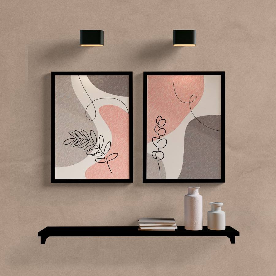 Kit Quadros Decorativos Delicate - quadro decorativo em ambiente decorado