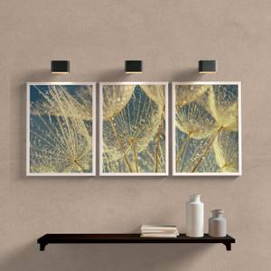 Kit Quadros Decorativos Dente de Leão Azul - quadro decorativo em ambiente decorado