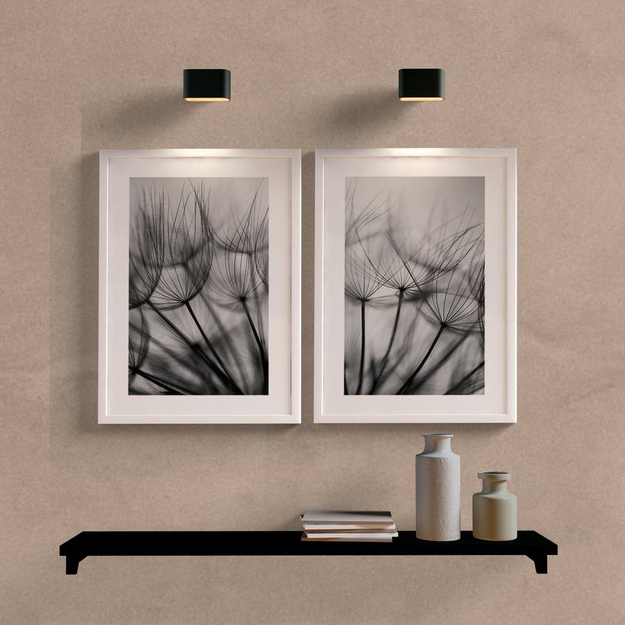 Kit Quadros Decorativos Dente de Leão P&B - quadro decorativo em ambiente decorado