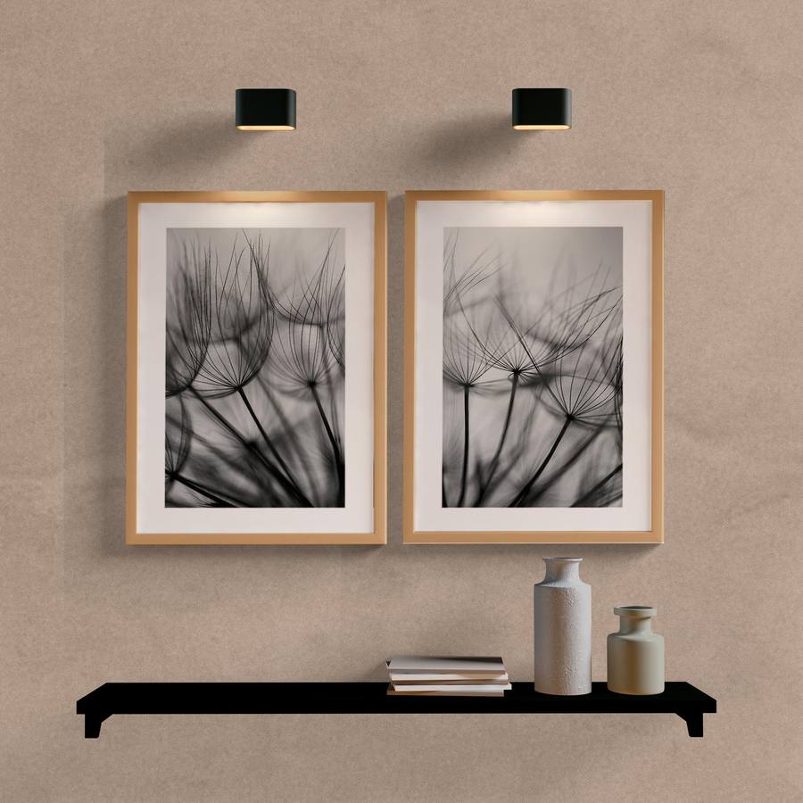 Kit Quadros Decorativos Dente de Leão P&B - vista aproximada da impressão