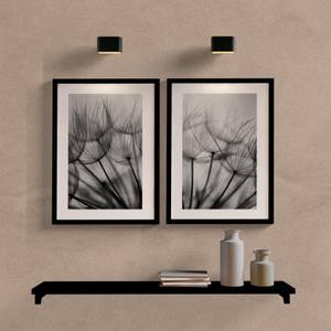 Kit Quadros Decorativos Dente de Leão P&B - detalhe da moldura e acabamento