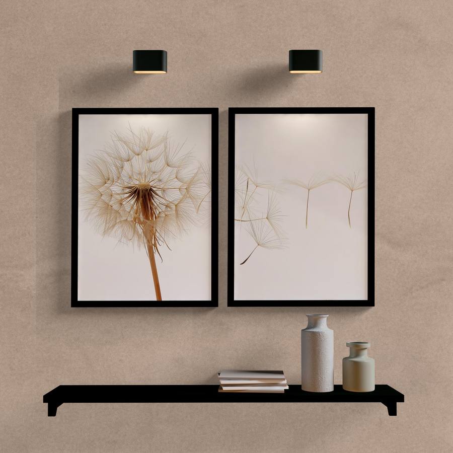 Kit Quadros Decorativos Dente de Leão Solo - quadro decorativo em ambiente decorado