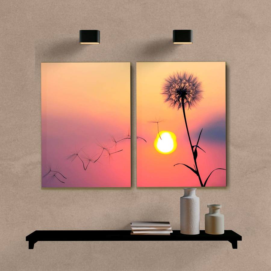 Kit Quadros Decorativos Dente de Leão Sunset - imagem 5