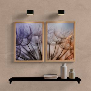 Kit Quadros Decorativos Dente de Leão Tons de Roxo - vista aproximada da impressão