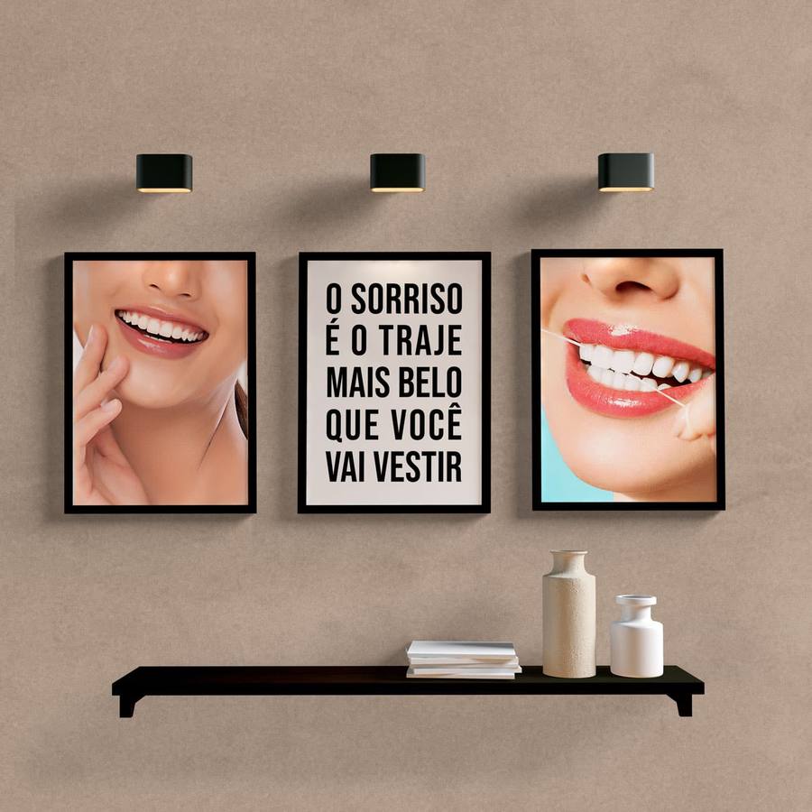 kit quadros decorativos dentista