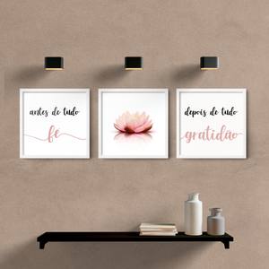Kit Quadros Decorativos Depois de Tudo Gratidão - detalhe da moldura e acabamento