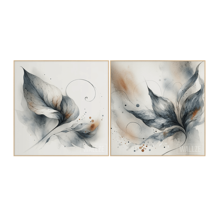Kit Quadros Decorativos Elegância Fluida - vista aproximada da impressão